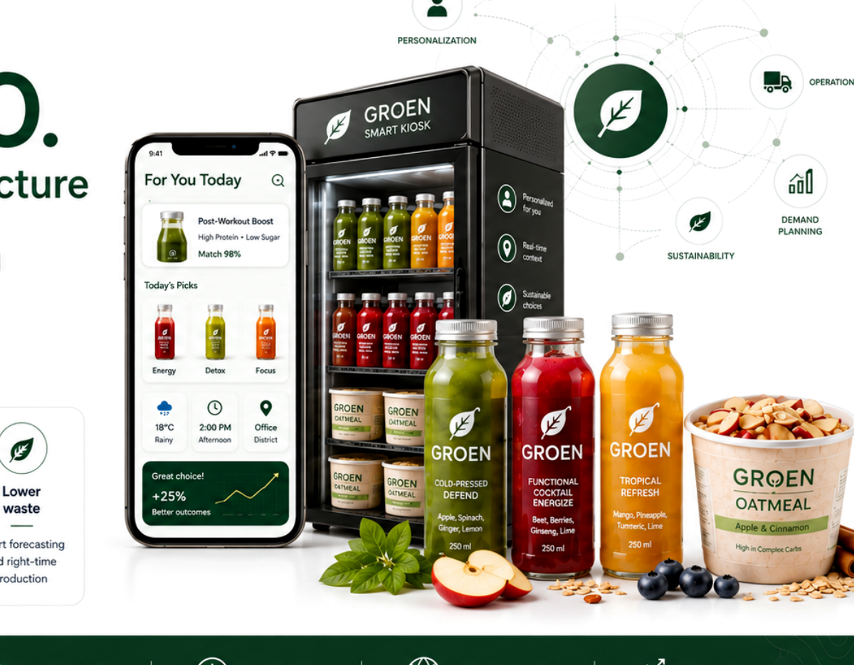 Groen smart nutrition booth, app and fresh products